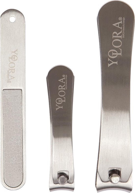 Set de coupe-ongles avec lime à ongles Yolora - Set contre les ongles chauves - Coupe-ongles - Coupe-ongles des pieds - Set manucure et pédicure - Cadeau de fête des mères