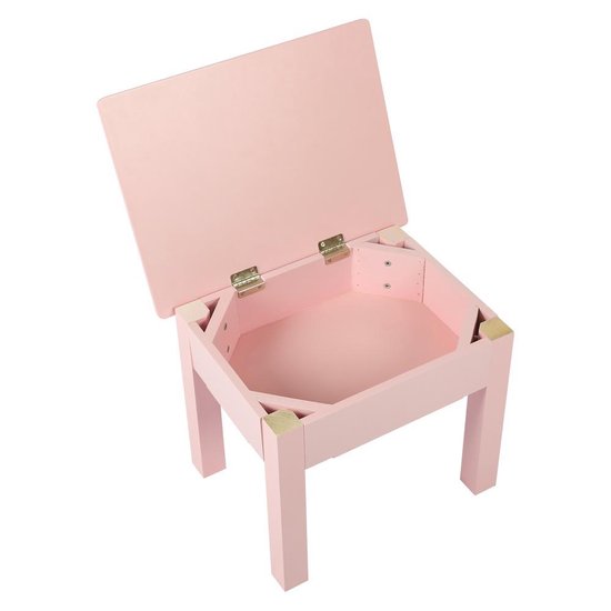 Table à langer maquillage fille table de maquillage nursery avec miroirs et tabouret rose