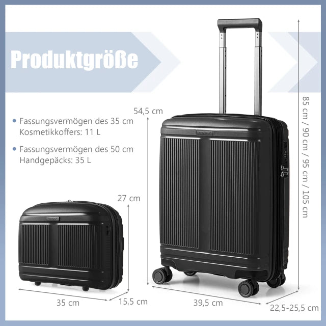 Ensemble de valises Coast 2 pièces – Valise cabine de 20 pouces et trousse de toilette de 14 pouces – Noir
