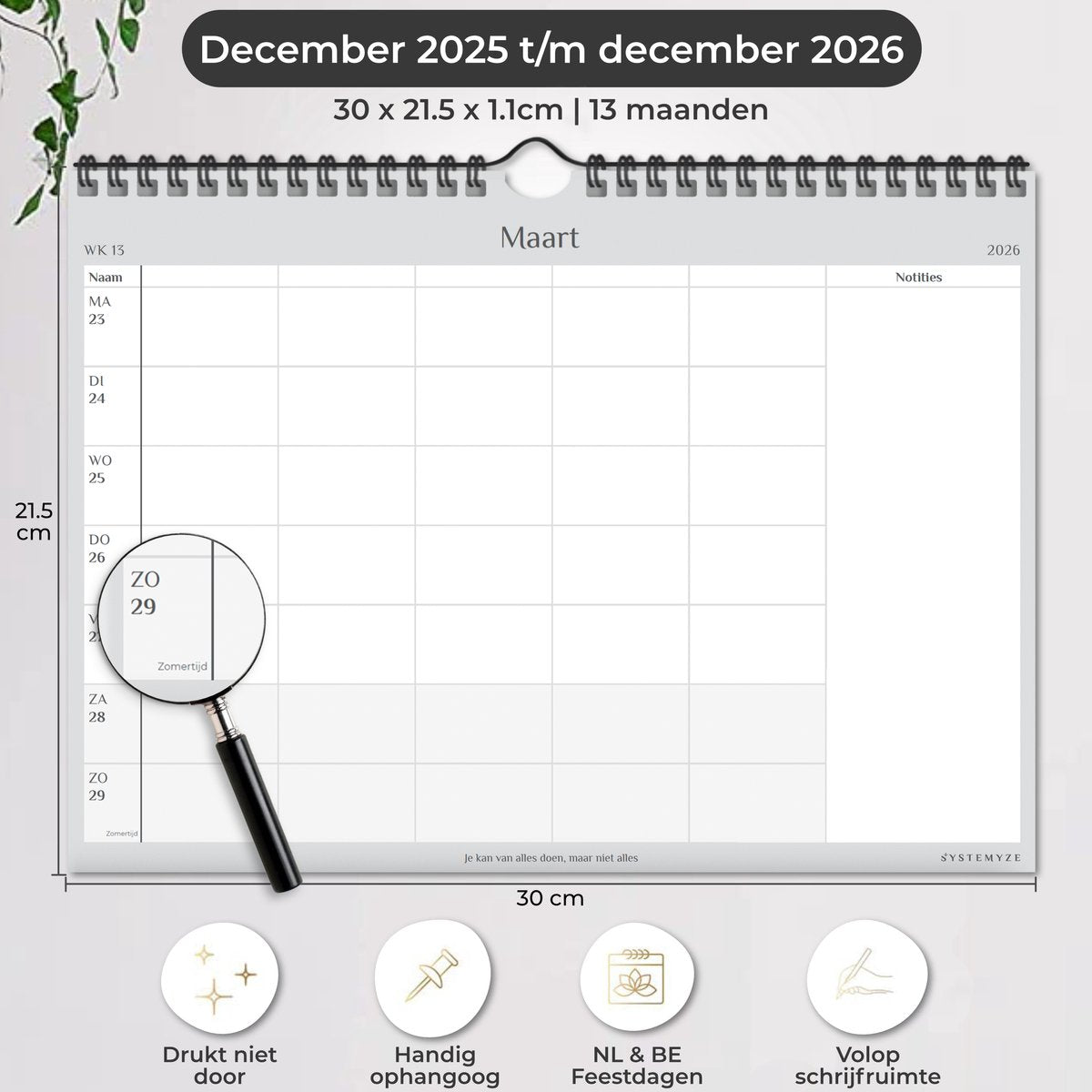 Systemyze-Planificateur-famille-Basic-2026-Semaine-Planificateur-famille-13-Mois-Blanc-Gris-S0061