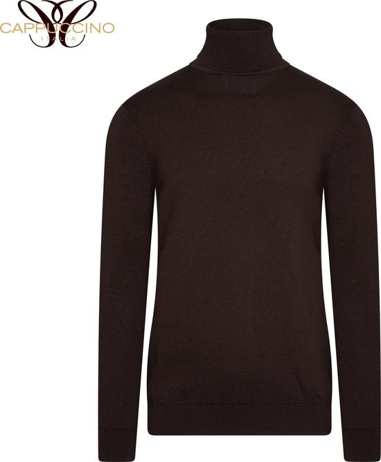 Cappuccino Italia - Pull à col roulé pour homme, marron foncé - Marron - Taille L