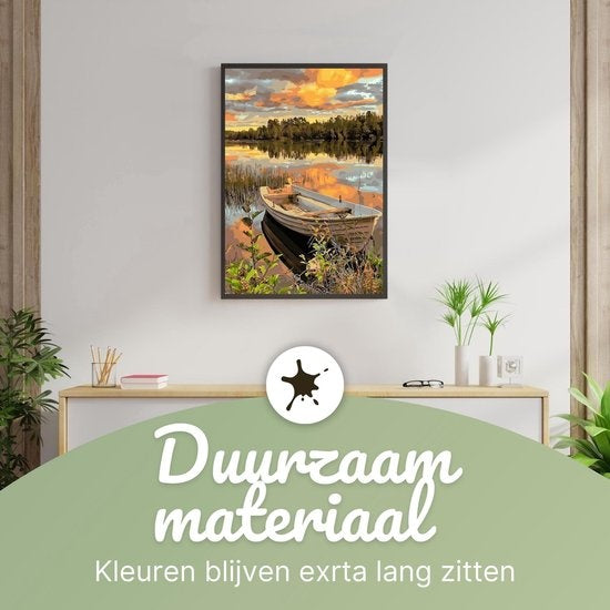 Rubye® Painting On Number Adultes - Bateau - Avec cadre et chevalet - 40x50cm