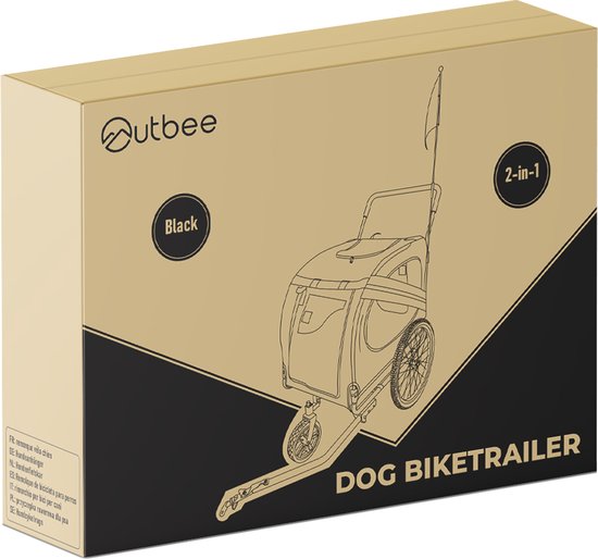 Outbee Remorque vélo pour chien - Remorque vélo pour chien pliable - Remorque pour chien - 2 en 1 Remorque vélo pour chien - Buggy pour chien - Max 35kg