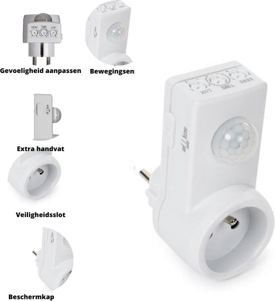 Connecteur Perel avec détecteur de mouvement - Broche Terre