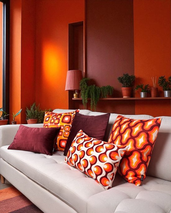 Coussin décoratif style rétro n° 12 | 45 x 45 cm | Coton/polyester