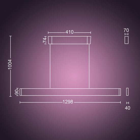 Suspension Philips Hue Ensis - lumière blanche et colorée - noire