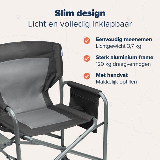 TRVLMORE Chaises de camping - Duo Pack - Pliable - Léger - Capacité de charge 120 kg - Noir