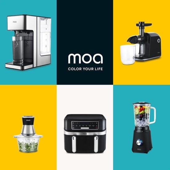 MOA Chopper XL - Hachoir alimentaire - bol en verre de 2 litres - 4 lames - FC360