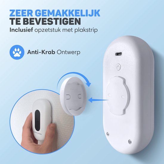 Vulpes Goods® Pets - Éliminateur d'odeurs de bac à litière - Éliminateur d'odeurs de chat - Oxygène actif, ozone et ions - Rechargeable - Éliminateur d'air - Blanc - Version PRO