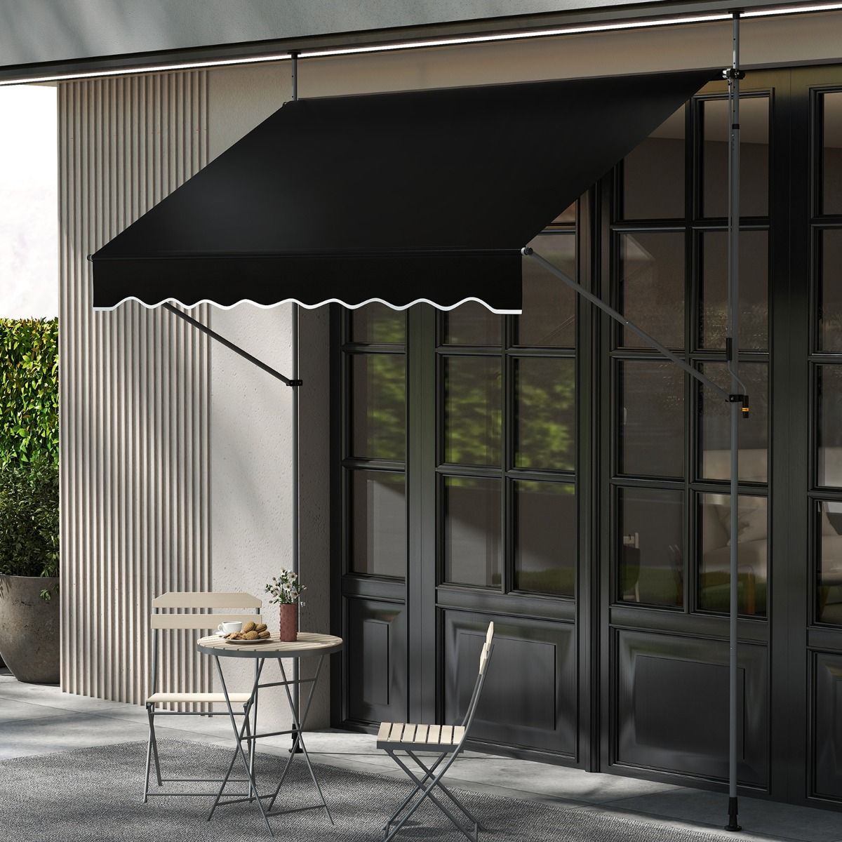 store coast clamp - 250 cm x 120 cm - Hauteur réglable 210-300 cm - Noir - Contrôle manuel & résistant aux UV