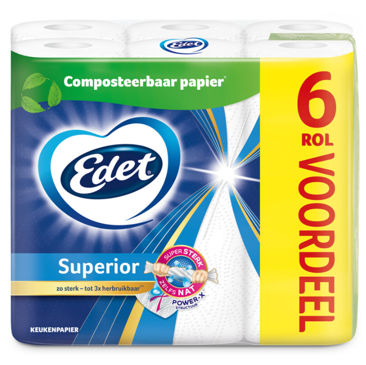 Papier essuie-tout Edet - Superior - Lot économique - 6 rouleaux