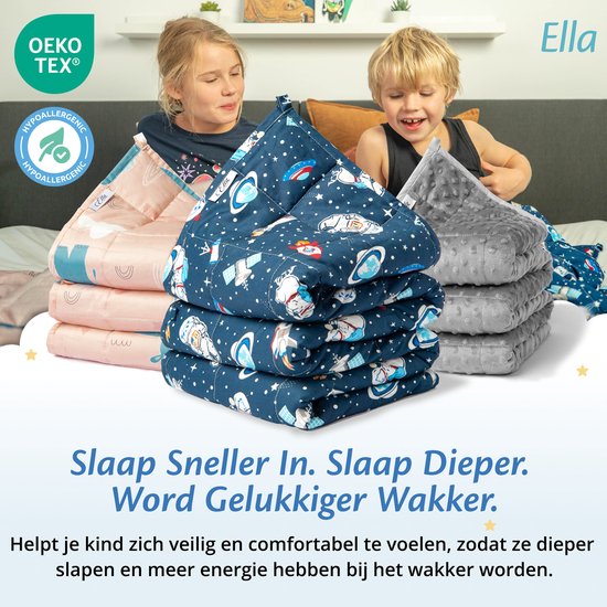 Couverture pondérée Ella Enfant 3.2kg - Couverture pondérée en coton OEKO-TEX 100 x 150cm - Couverture pondérée Dots