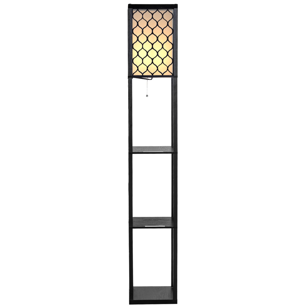 Lampadaire moderne Coast avec 3 étagères - 160 x 26 x 26 cm - Noir