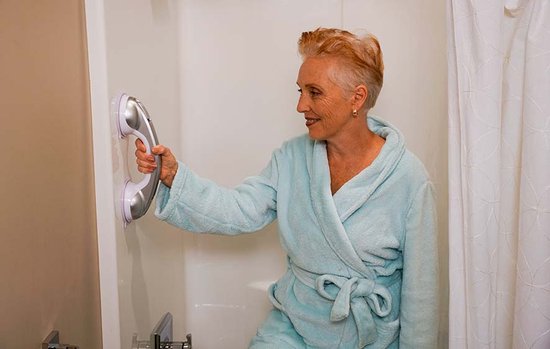 Starlyf Poignée plastique pour salle de bain - 30.5cm - Support mural de douche - Sans perçage