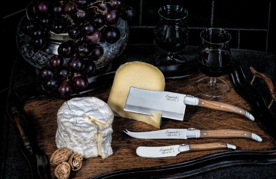 Laguiole Style de Vie Set de couteaux à fromage Luxury Line - 3 pièces - Bois d'olivier