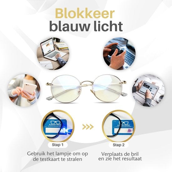 LC Eyewear Lunettes d'ordinateur - Lunettes à lumière bleue - Lunettes d'affichage - Métal - Unisexe - Or