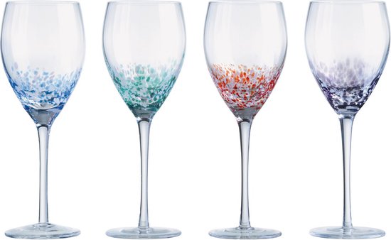 Anton Studio Designs London set de 4 verres à vin avec mouchetures colorées 35 CL