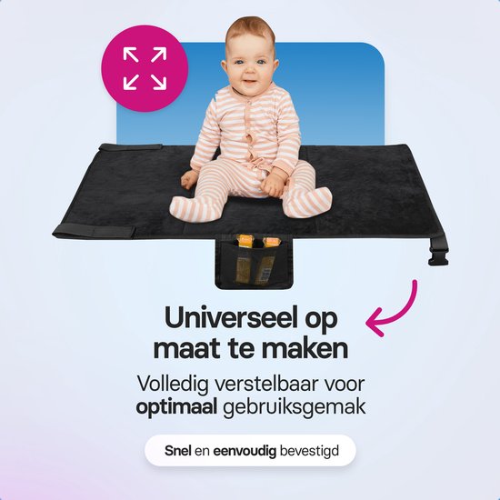 Roegaarden Plane Cot - Lit bébé - Polaire confortable - Résistant à l'eau - Lavable - Noir