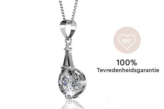 Yolora Collier pour femme avec pendentif en cristal Kalpa Camaka - Couleur argent - Plaqué or blanc 18K - Emballé - Cadeau de fête des mères