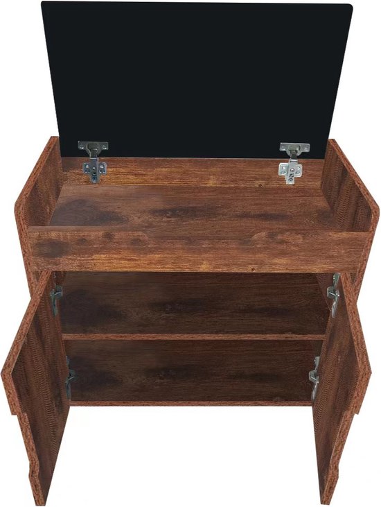 VDD Banc à chaussures - Armoire - Meuble de rangement - Rangement pour chaussures - Pliable avec coussin d'assise - Marron
