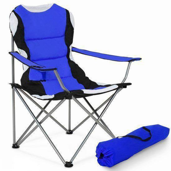 Chaise de camping Tectake Chair Basic - Bleu;Noir