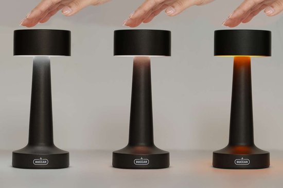 Buccan - Lampe à poser Dumbbell - Noir - 3 modes d'éclairage et panneau tactile