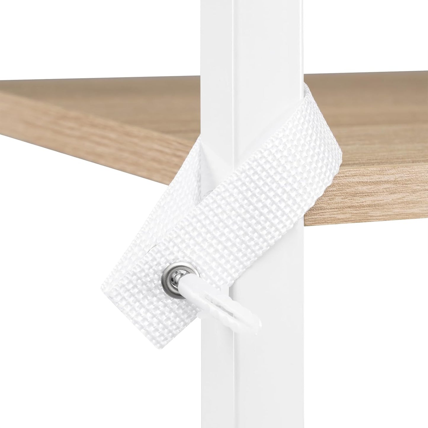 Eugad Support pour lave-linge / Support pour toilettes - Meuble de rangement supérieur avec 3 étagères et porte-serviettes - 67 x 162 x 40 cm - Blanc