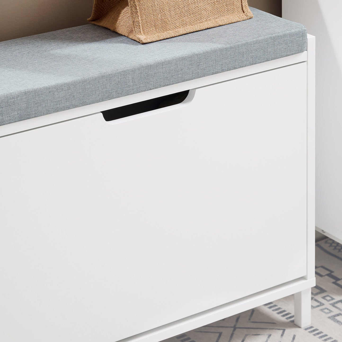 Sobuy Banc pour chaussures avec rangement et coussin - Blanc - 60 x 24 x 52 cm - SoBuy FSR151-K-W