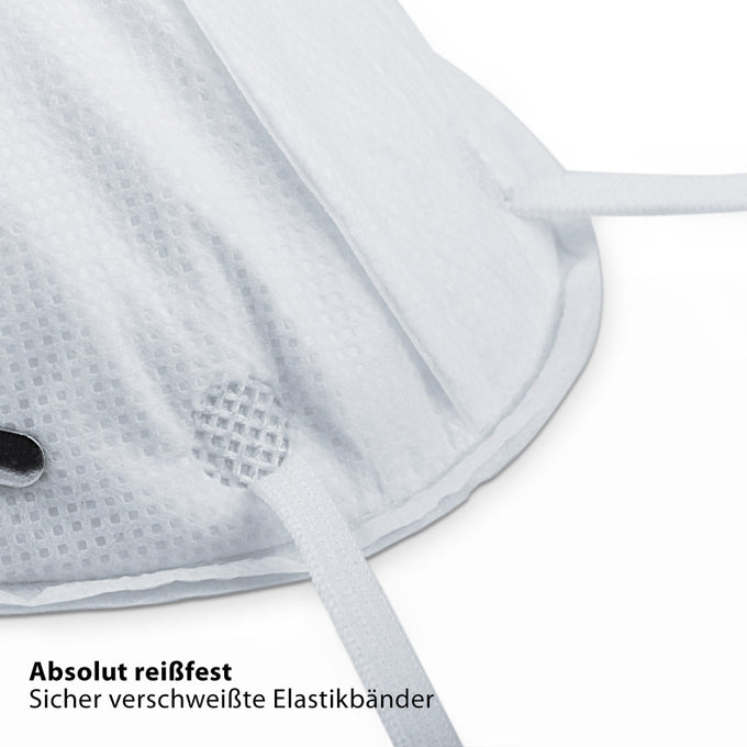 Masques anti-poussière FFP1 NR - Lot de 5 - Masque respiratoire ventilé - Confortable et sûr - Blanc