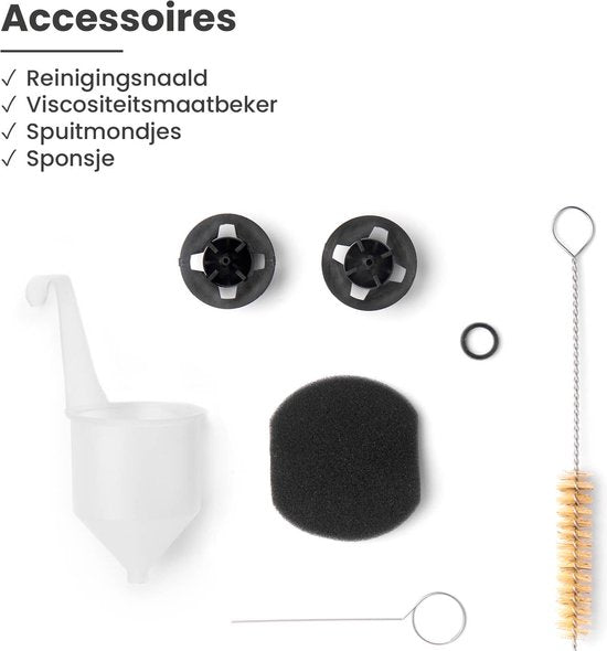 QLT Pulvérisateur de peinture à batterie pour peintures, laques et teintures à base d'eau et de solvants - Aérographe avec buse réglable - Pistolet à peinture - 800ML