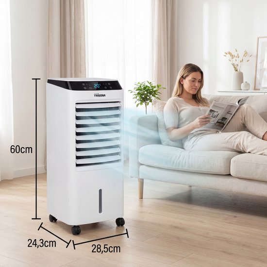 Tristar - Refroidisseur d'air – Portable – Réservoir d'eau de 7 L – Télécommande – 3 modes – Minuterie - AT-5457