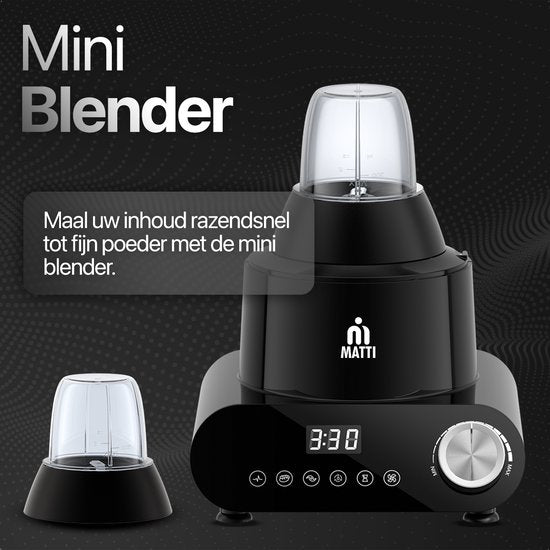 MATTI® 5-in-1 - Robot ménager - 1500 watts - Robot ménager - Robot ménager multifonctions | Blender - Hachoir - Presse-agrumes - Broyeur de glace
