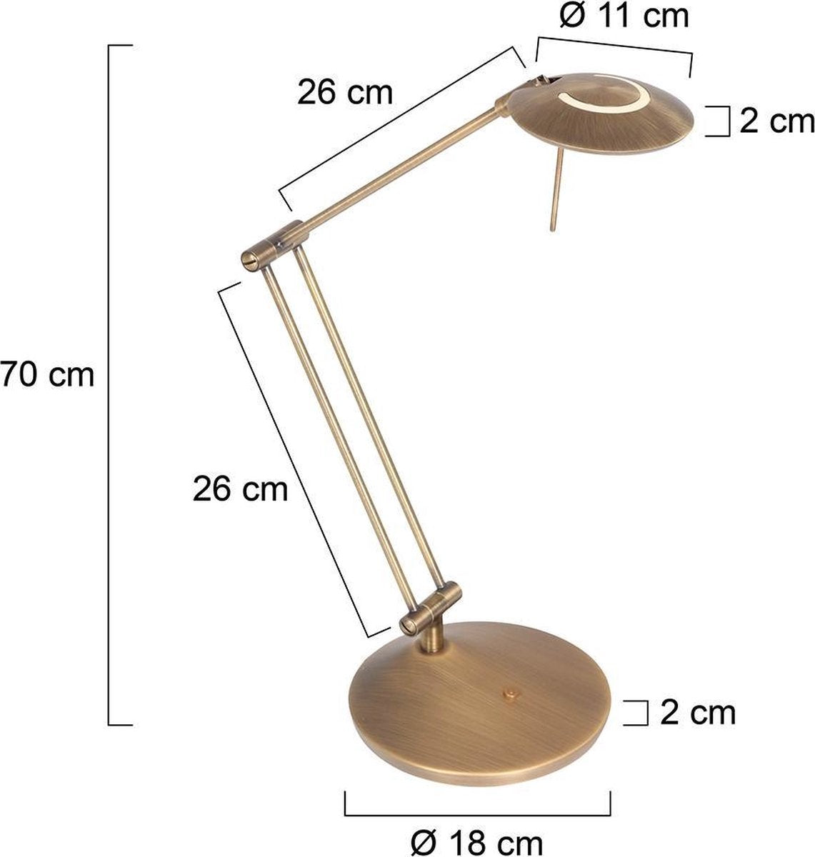 Steinhauer Zodiac LED - Lampe à poser Classic - Bronze - H:60cm - Ø:15cm - Universel - Pour l'intérieur - Métal - Lampes à poser - Lampe de bureau - Lampes de bureau - Chambre à coucher - Salon - Salle à manger