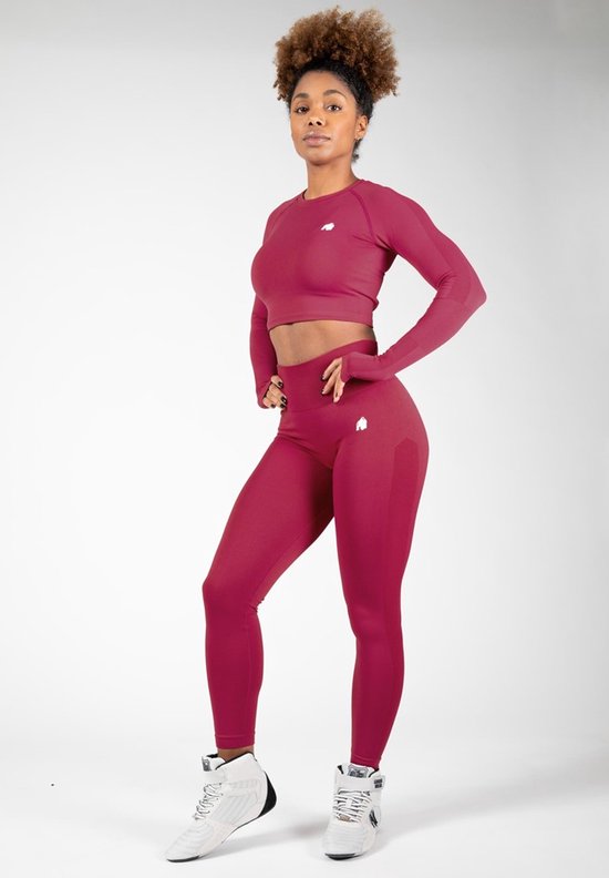 Gorilla Wear Hilton Seamless Cropped Long Sleeves - Fuchsia - XS/S