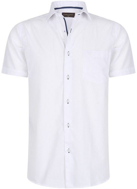 Cappuccino Italia - Chemises Hommes Manches Courtes Palermo - Blanc - Taille L