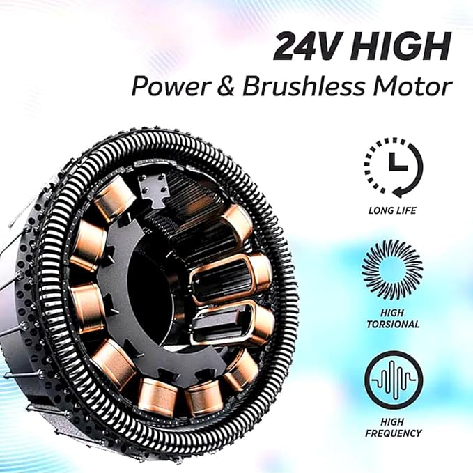 FASCIAL GUN KH-320 Pistolet de massage électrique portable à percussion pour le corps et les muscles avec 6 vitesses, pour le soulagement de la douleur et du stress avec 4 têtes de massage (multi)