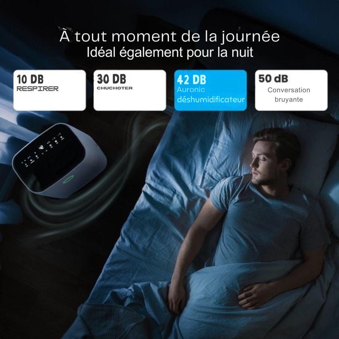 Déshumidificateur Auronic - Série compacte - 20L par jour - Fonction Lavage-Séchage - Chambre à coucher, salle de bain et salon - Blanc