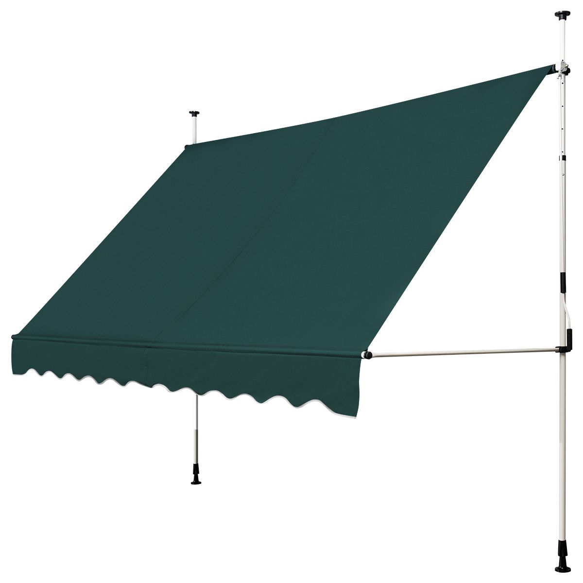 Store côtier 300 x 120 cm Vert - Réglable en hauteur et actionnable manuellement