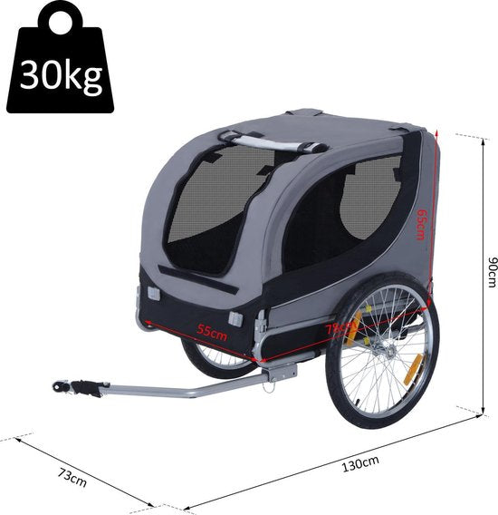 Remorque pour chien - Paws - Remorque pour vélo avec housse de pluie et pneus