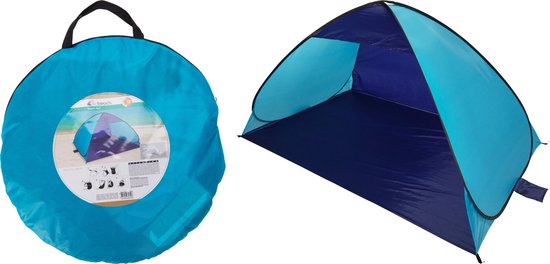 ProBeach - abri de plage - tente de plage - pop-up - 200 x 125 x 100 cm - bleu - léger -