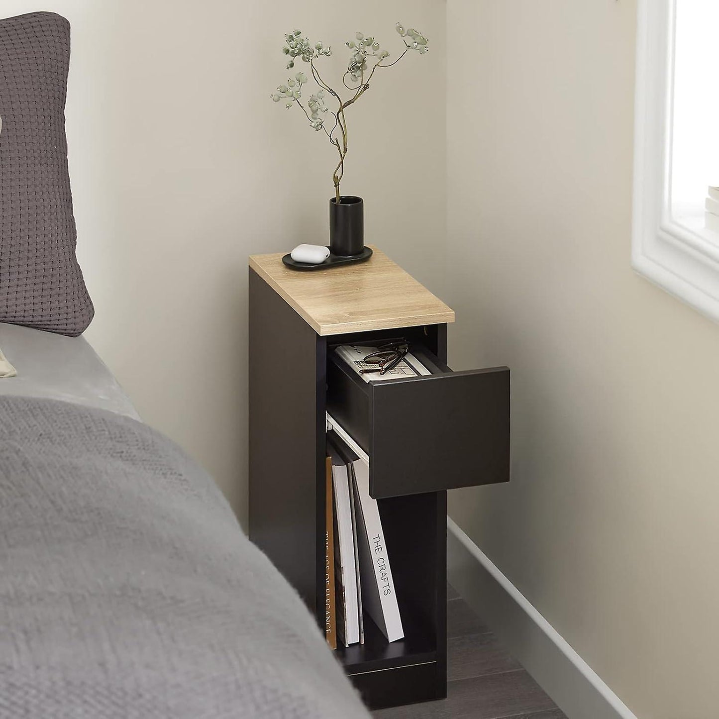 SoBuy - Table de nuit Table d'appoint Table de lampe - 20x35x60 cm - Noir