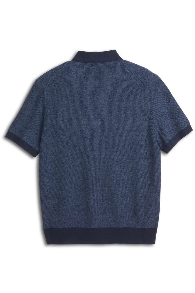 Polo-pull Scotch & Soda « Sky Captain » - Mélange de coton recyclé - Bleu foncé - S