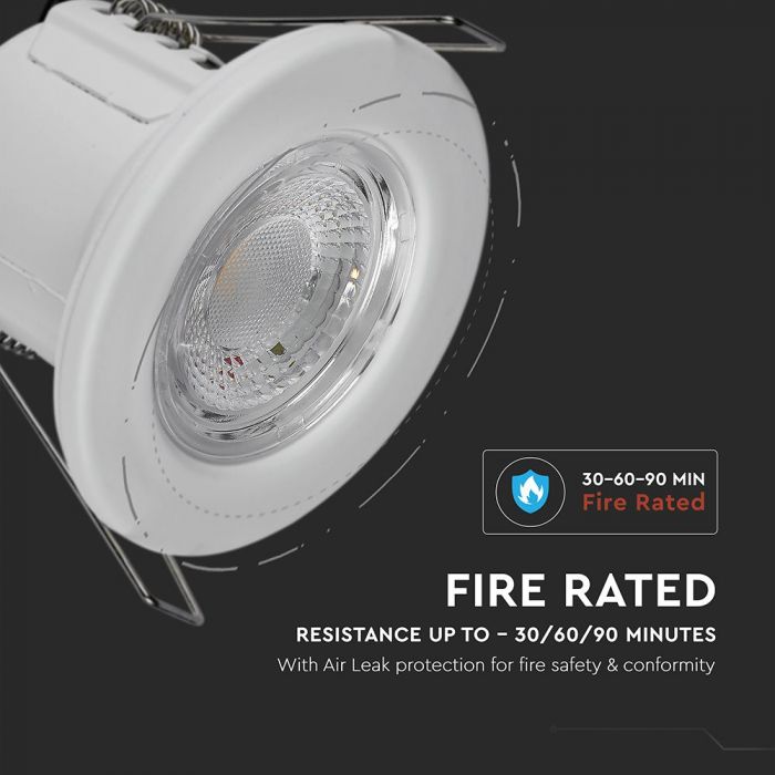 Spot encastré 5W, ignifugé / Puce SAMSUNG / Couleur : 4000K / Blanc / Emballage : 10 pcs.