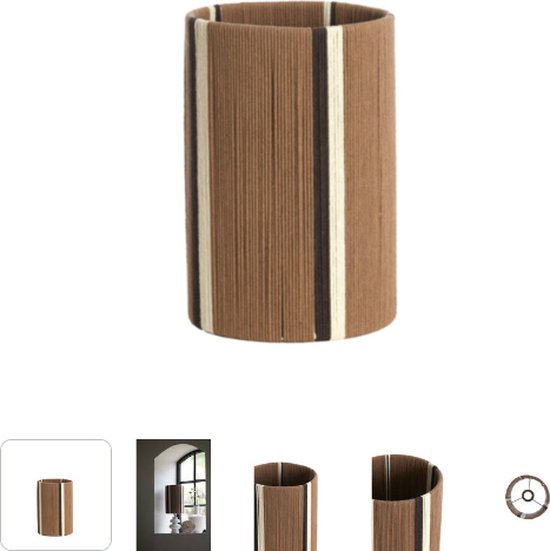 Light & Living Abat-jour Medan - Marron foncé - Ø20cm - Moderne
