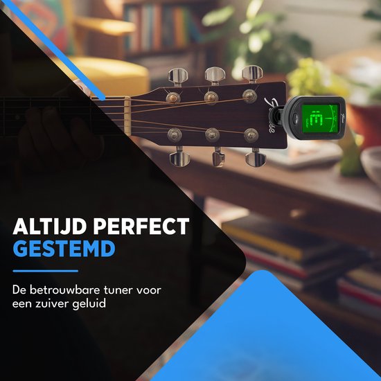 Finesse Tuner Guitare, Basse, Violon, Ukelele - Accordage chromatique - Accordeur
