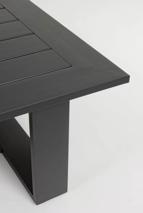 Bizzotto Baltic Lounge Set 4 pièces - Aluminium & Olefin - Anthracite - Banc 206x85,5x83 cm