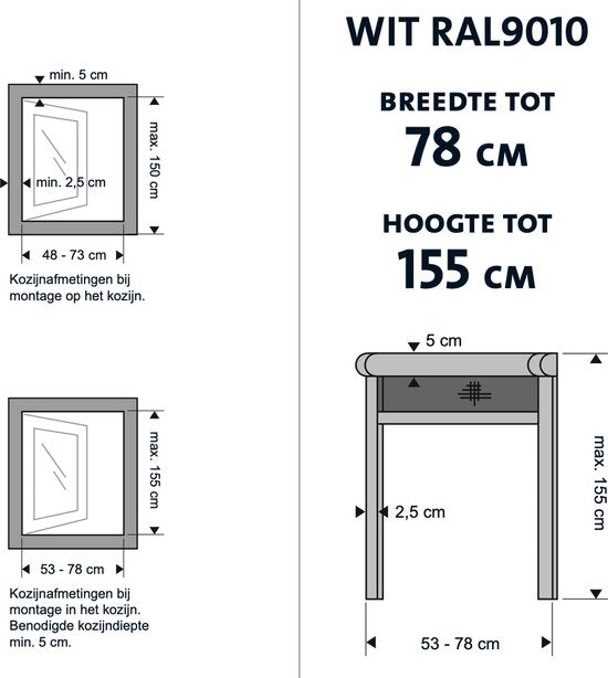 Bruynzeel moustiquaire enroulable fenêtre s700 78x155 blanc