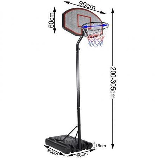 Anneau de basket mobile avec panier réglable