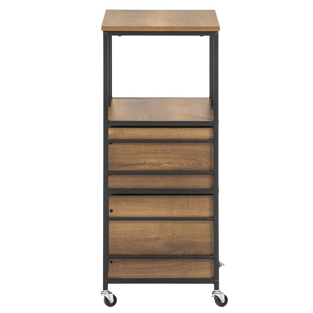 SoBuy FKW111-PF Chariot de cuisine avec 3 tiroirs et 3 étagères - Avec roues - 53x89x37 cm