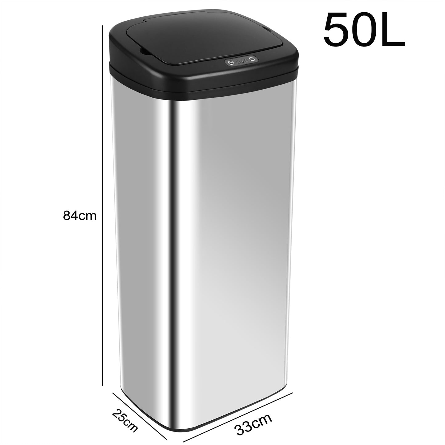 Poubelle à capteur - Deuba - 50 L - Détection automatique - Couvercle sans contact - LED & interrupteur marche/arrêt